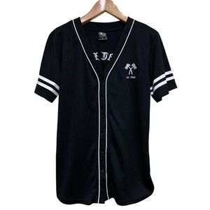 In-N-Out Burger Black Button Up Jersey Shirt Size Large Restaurant Cali 1948